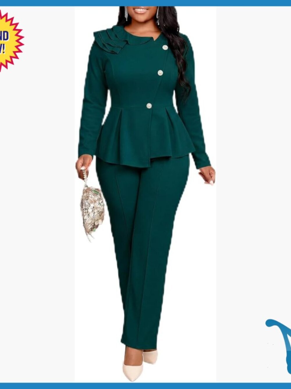 Women's 2 Piece Set Peplum Top Pants Asymmetrical Ruffle Formal Casual